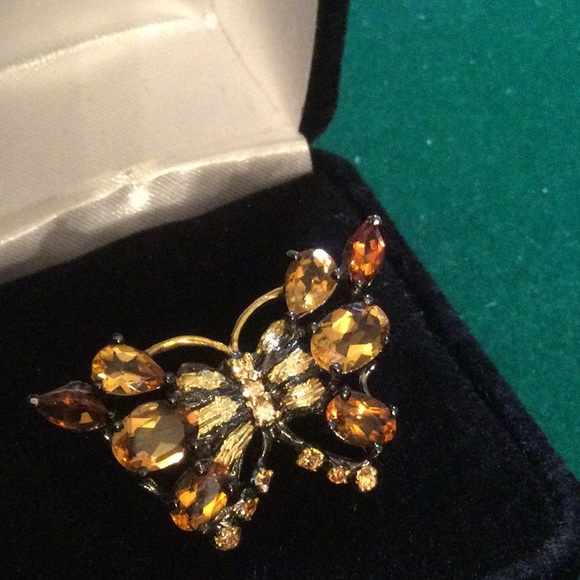 Exquisite Genuine Citrine Butterfly Ring - Picture 9 of 9